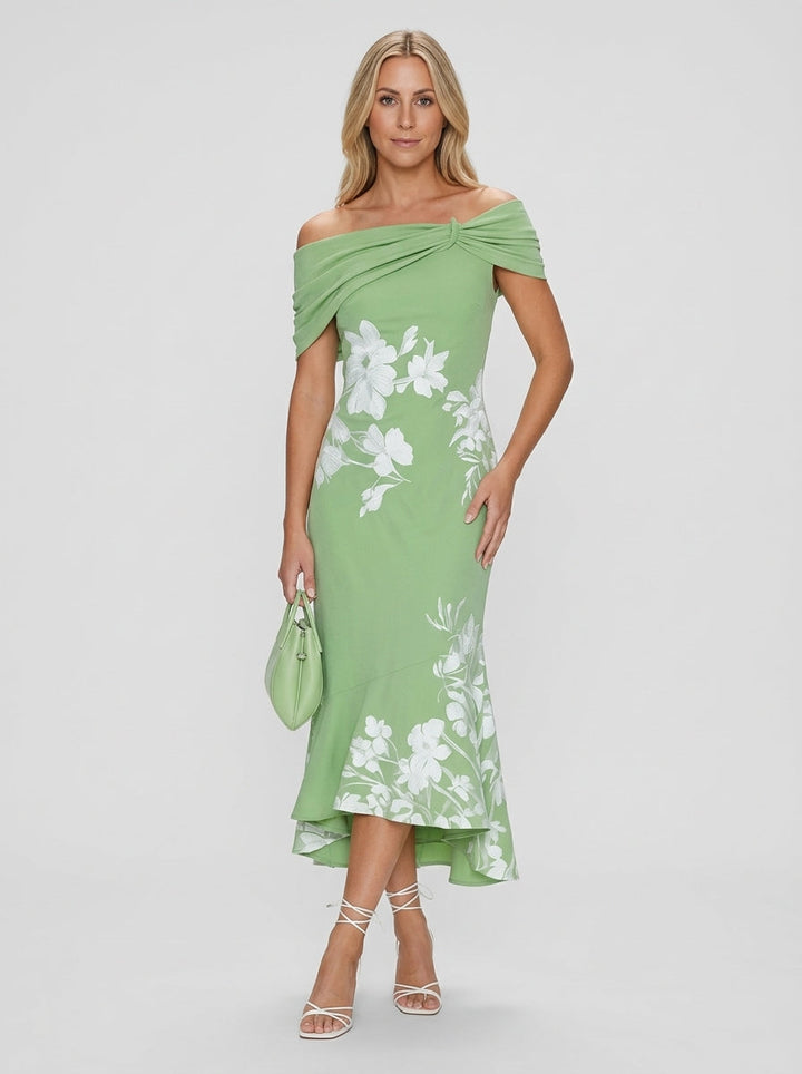 Olivia | Women's Floral Off Shoulder Midi Dress
