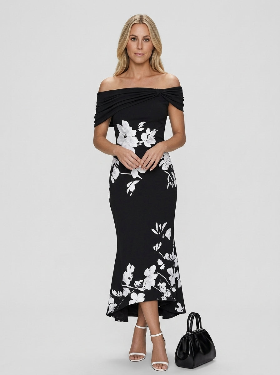 Olivia | Women's Floral Off Shoulder Midi Dress