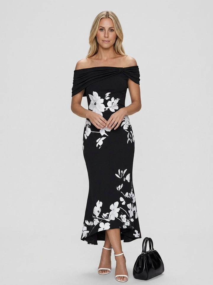 Olivia | Women's Floral Off Shoulder Midi Dress