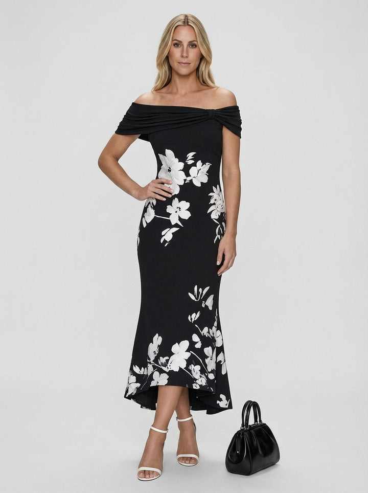 Olivia | Women's Floral Off Shoulder Midi Dress