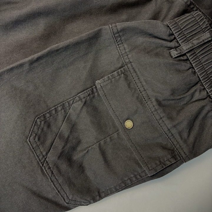 Men's Elastic Waist Canvas Pants with Rear Flap Pockets-MODAUTLET