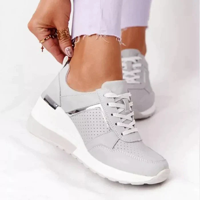 Orthopedic Sneakers for Women White Leather Comfort Shoes