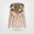 Women's Waterproof Winter Jacket - Warm & Stylish Beige