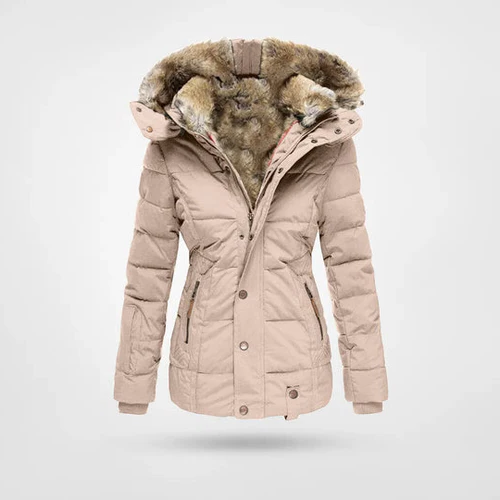 Women's Waterproof Winter Jacket - Warm & Stylish Beige