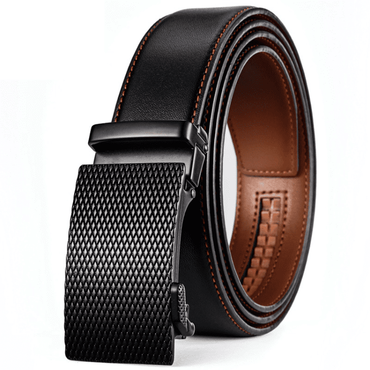 Adjustable Fit Belt with Textured Buckle for Men – Stylish & Durable-MODAUTLET