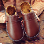 Women's Waterproof Leather Slippers Brown