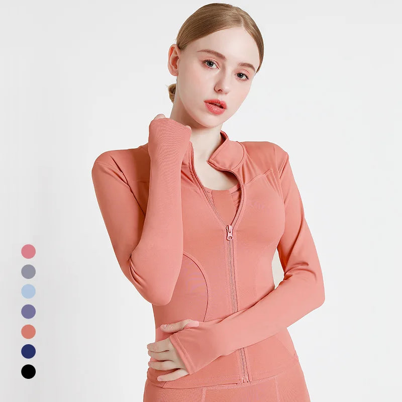 Slim Fit Tracksuit Jacket for a Stylish Look Honey Pomelo Powder