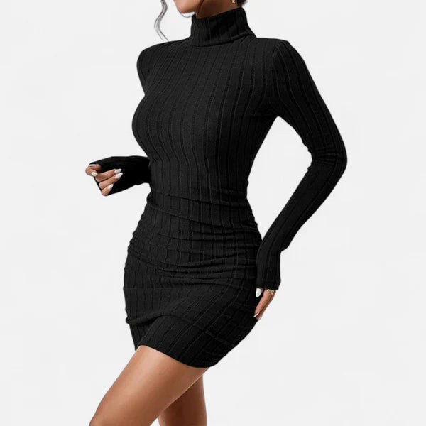 Penelope | Women's Turtleneck Long Sleeve Summer Dress