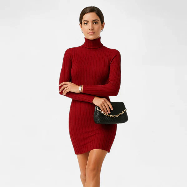 Penelope | Women's Turtleneck Long Sleeve Summer Dress