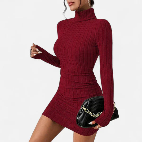 Penelope | Women's Turtleneck Long Sleeve Summer Dress