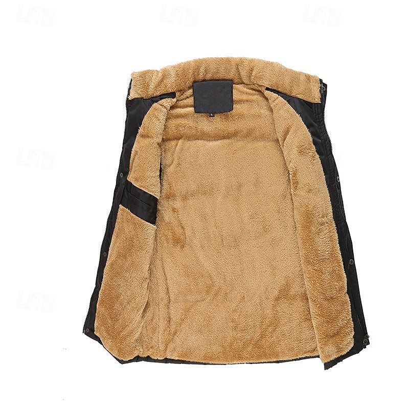 Herren-Pufferweste mit Sherpa-Futter