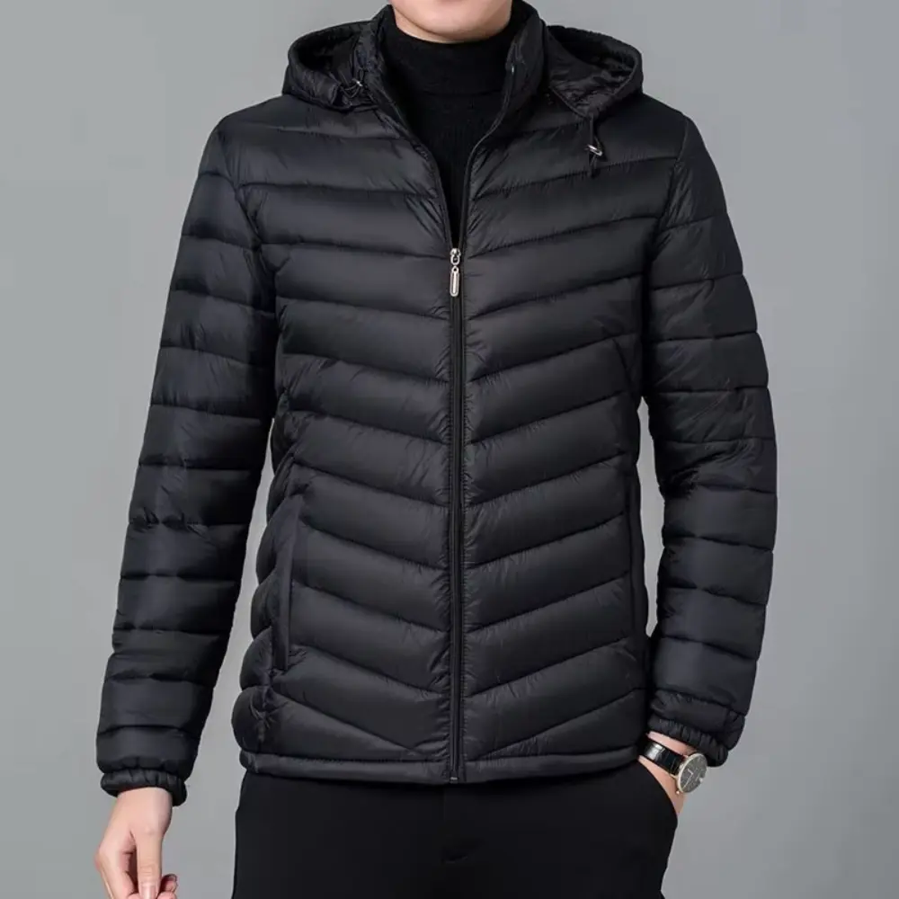 Men's Puffer Jacket - Stylish and Warm Outerwear Black