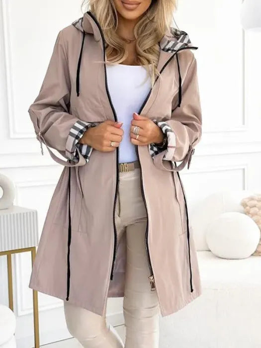 Cappotto lungo con chiusura a cerniera da donna