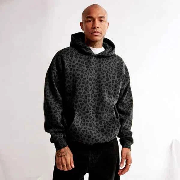 Leopard Print Hoodie For Unisex Casual Streetwear Style