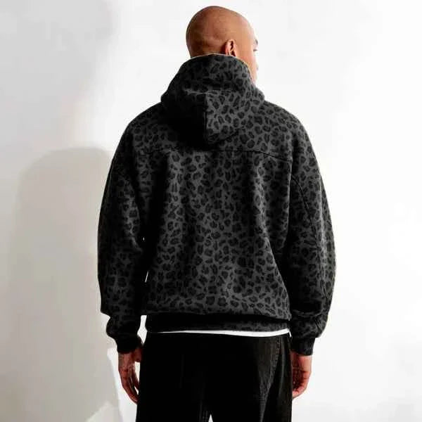 Leopard Print Hoodie For Unisex Casual Streetwear Style