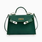 Elegant Compact Leather Handbag Green
