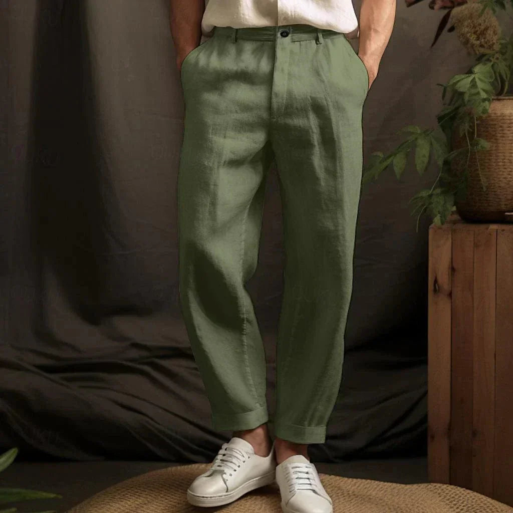 Pantaloni casual da uomo in lino