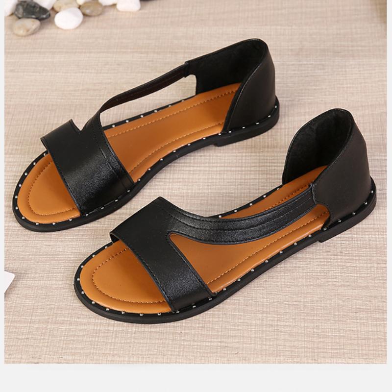 Women's Open Toe Flat Orthopedic Sandals with Rivet Design-MODAUTLET