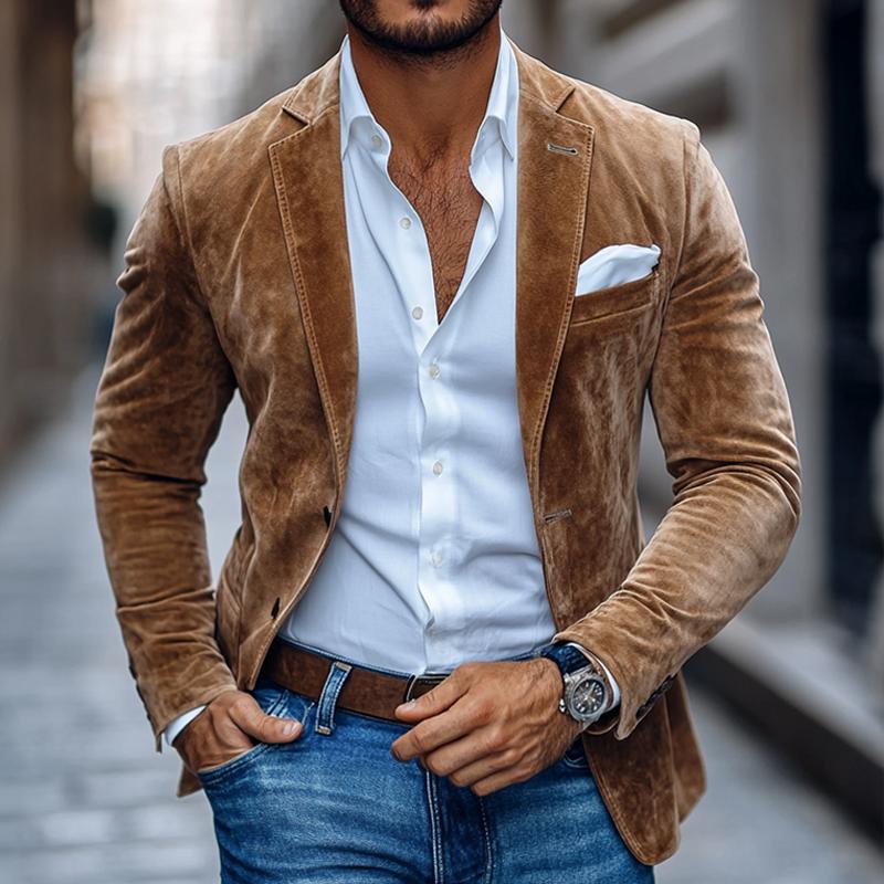 Herren Stylischer Blazer mit Reverskragen | Langarmjacke