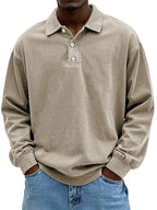 Men's Relaxed Collared Polo Shirt - Perfect Fit Khaki