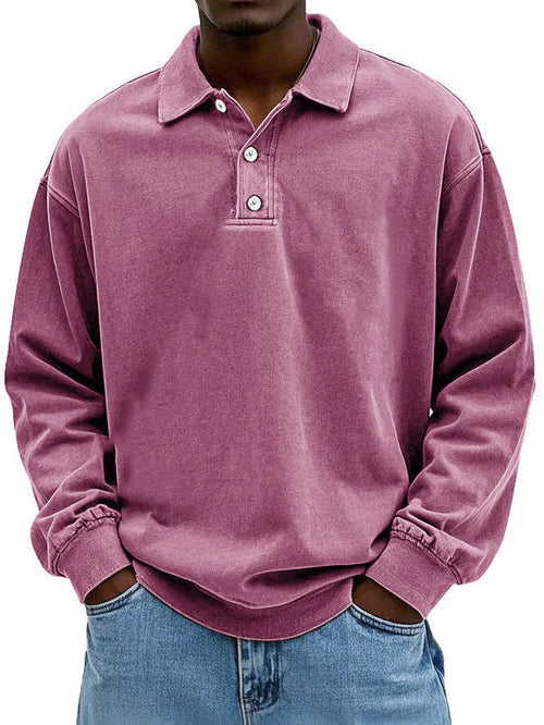 Men's Relaxed Collared Polo Shirt - Perfect Fit Pink