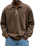 Men's Relaxed Collared Polo Shirt - Perfect Fit Brown