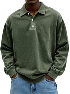 Men's Relaxed Collared Polo Shirt - Perfect Fit Dark Green