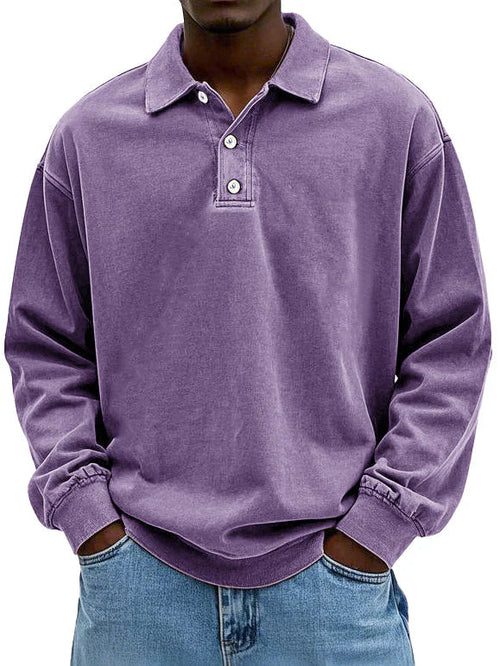 Men's Relaxed Collared Polo Shirt - Perfect Fit Purple