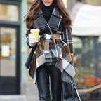 Checkered Belted Coat