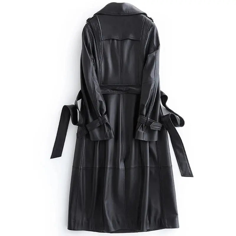 Allure Leather Long Coat for Women
