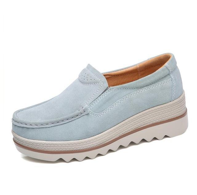 Men's Comfortable Slip-On Platform Slides Sky Blue