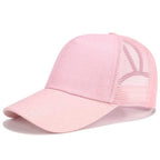 High Ponytail Baseball Cap For Women Outdoor Sun Protection Glitter roze