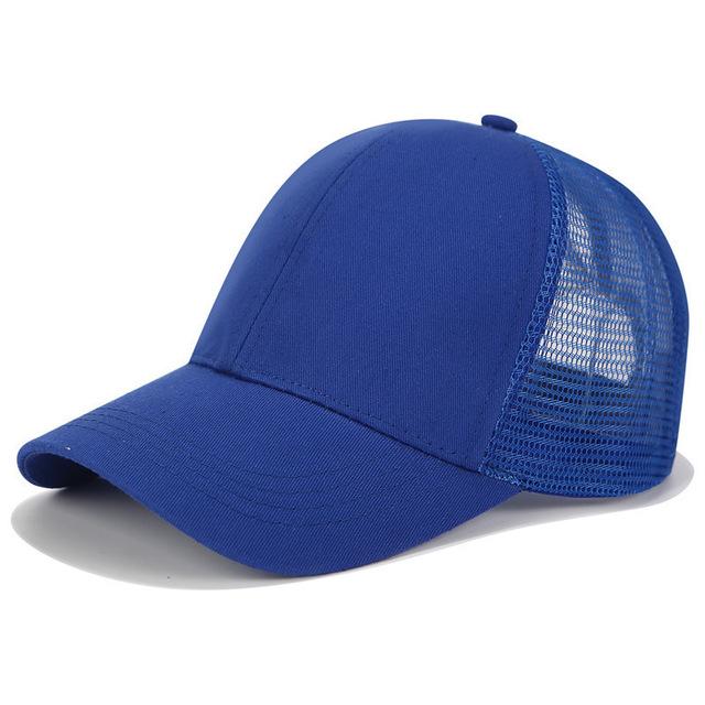 High Ponytail Baseball Cap For Women Outdoor Sun Protection Dark blue