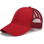 High Ponytail Baseball Cap For Women Outdoor Sun Protection Wine red