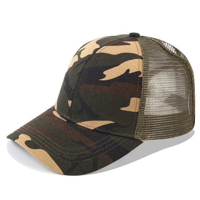 High Ponytail Baseball Cap For Women Outdoor Sun Protection Camouflage