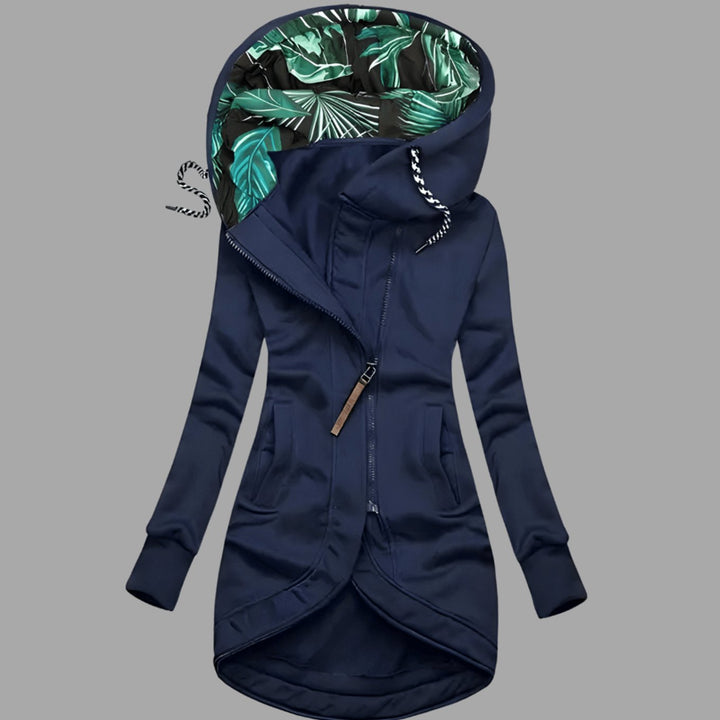 Women's Rugged Long Hooded Winter Shell Jacket with Zipper