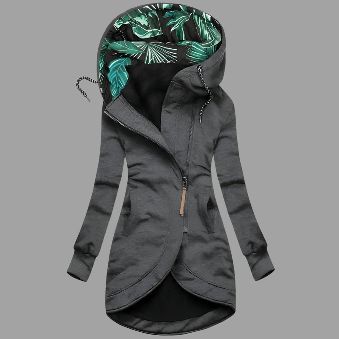 Women's Rugged Long Hooded Winter Shell Jacket with Zipper