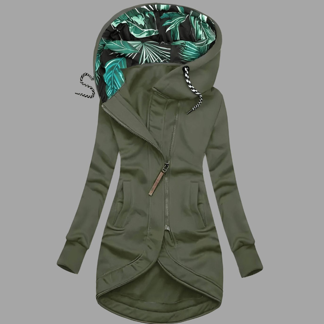 Women's Rugged Long Hooded Winter Shell Jacket with Zipper
