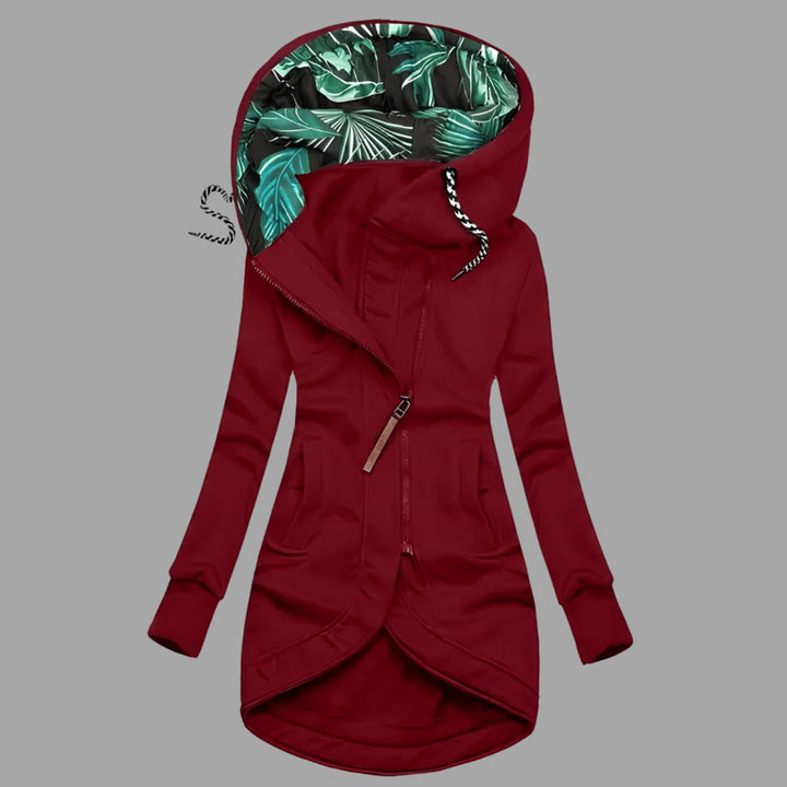 Women's Rugged Long Hooded Winter Shell Jacket with Zipper