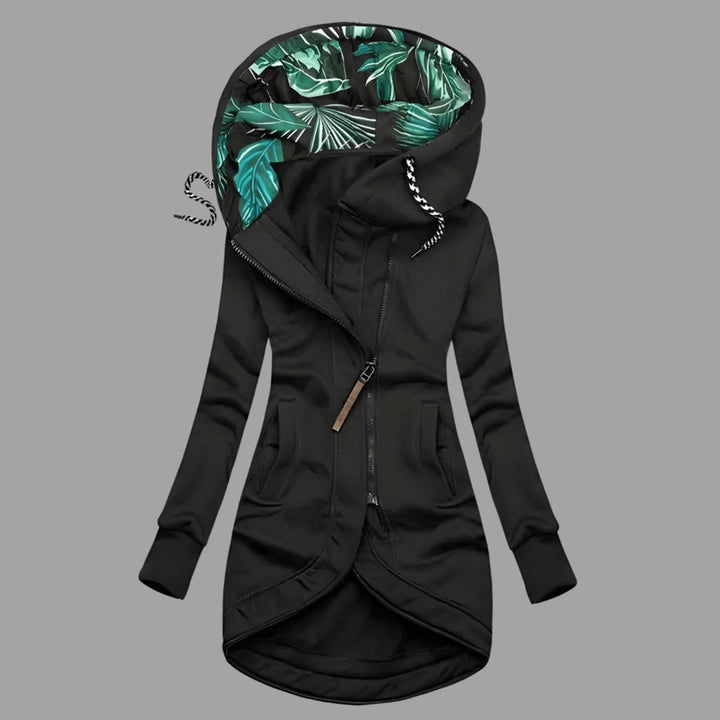 Women's Rugged Long Hooded Winter Shell Jacket with Zipper