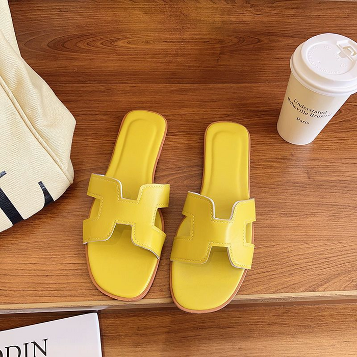 H Strap Leather Sandals For Everyday Comfort And Style-MODAUTLET