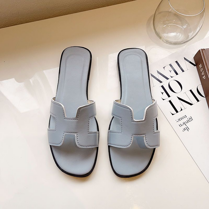 H Strap Leather Sandals For Everyday Comfort And Style-MODAUTLET