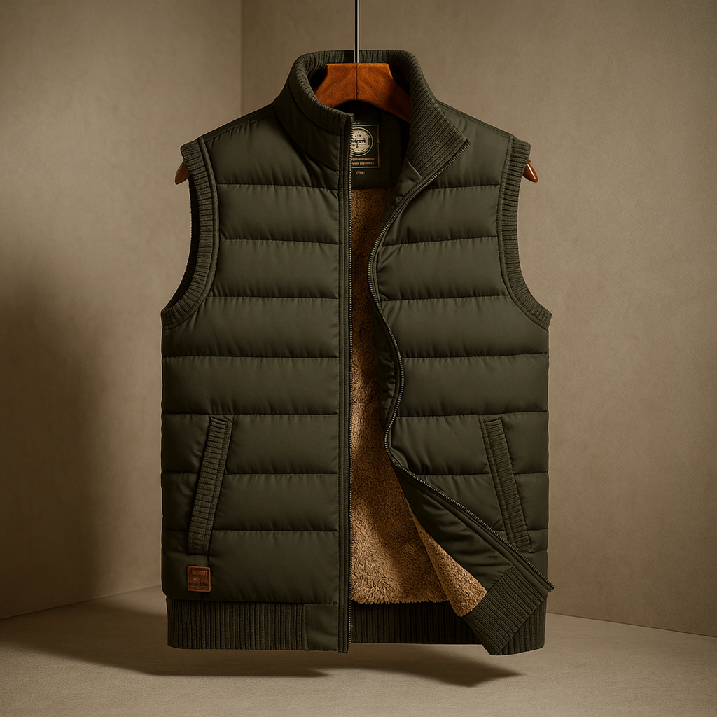 Stylish Quebec Puffer Vest for Ultimate Warmth Army Green