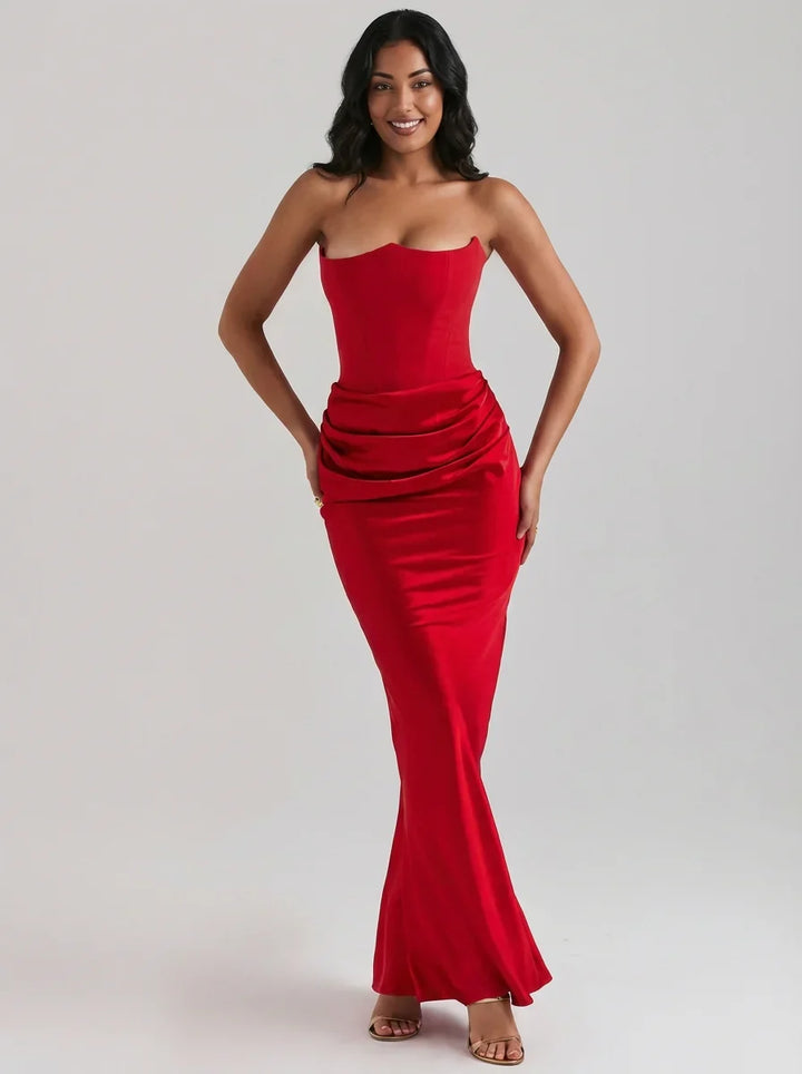 Rachel | Women's Strapless Corset Maxi Dress for Events