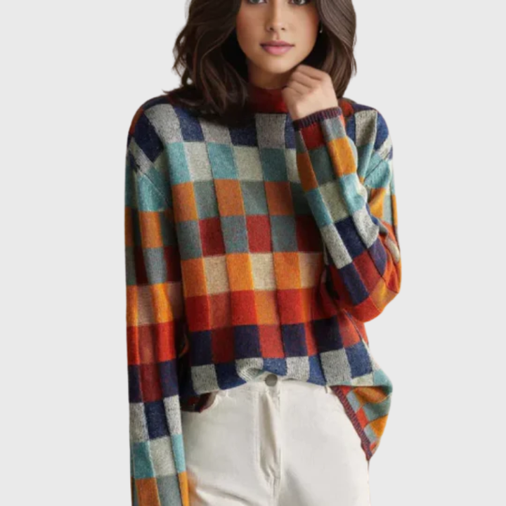 Women's Color-Block Crew Neck Sweater