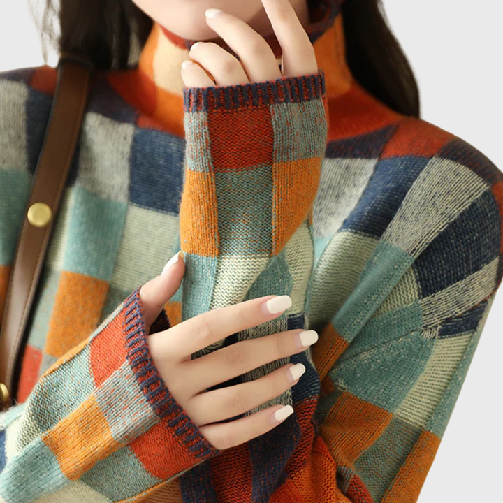 Women's Color-Block Crew Neck Sweater
