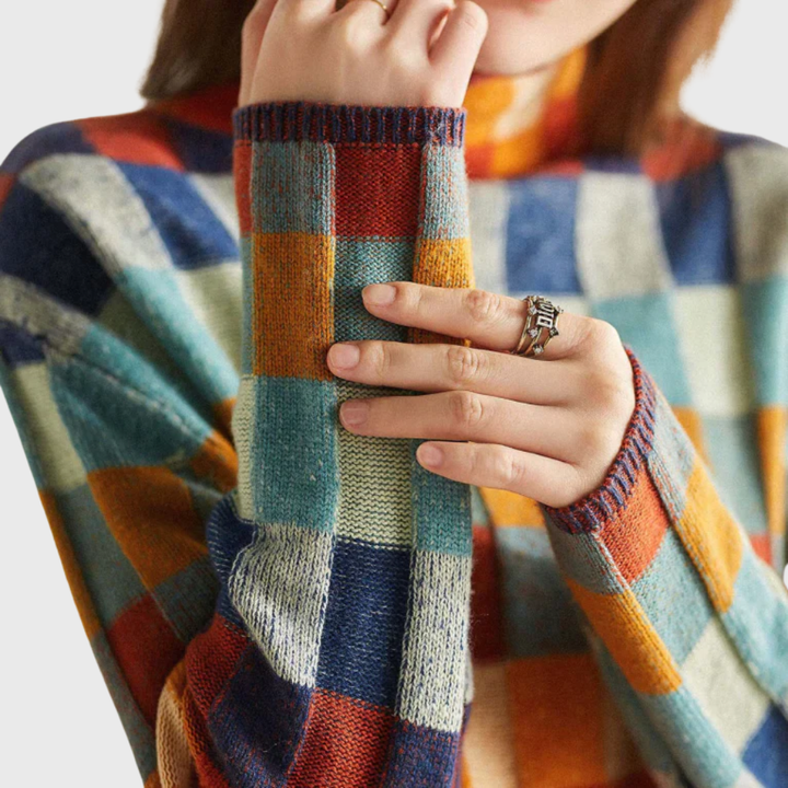 Women's Color-Block Crew Neck Sweater