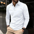 Men's Modern Fit Long-Sleeve Polo Shirt White