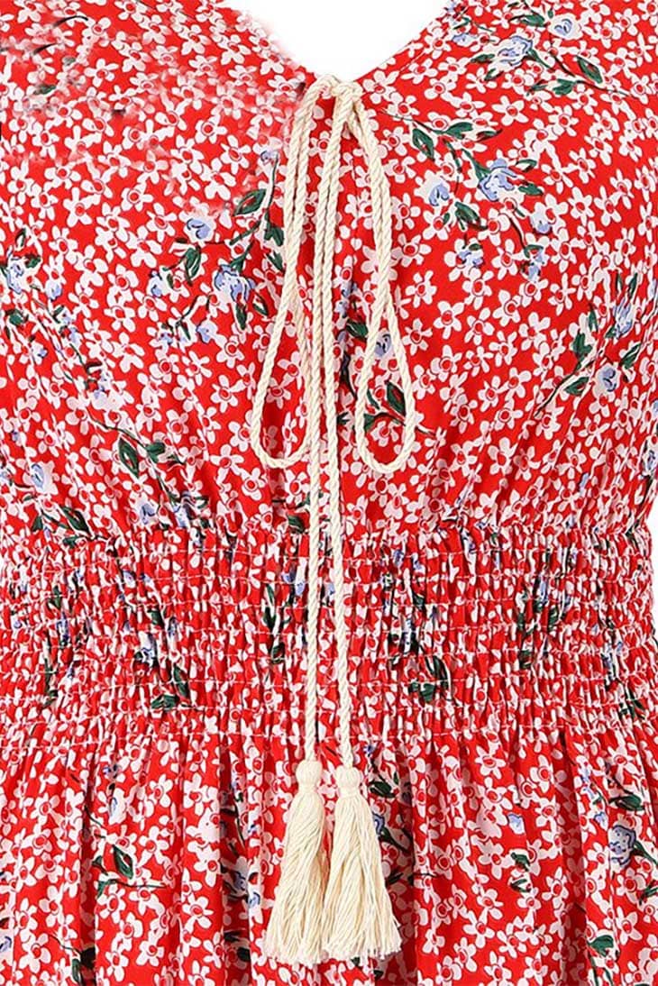 Women's Red Maxi Dress-MODAUTLET