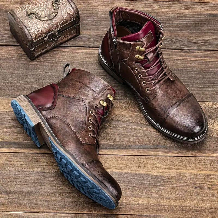 Frontier Leather Boots Durable Comfort Non Slip Sole for Men-MODAUTLET